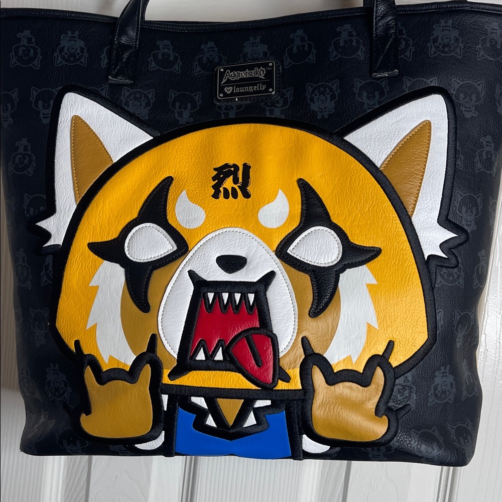 Loungefly Aggretsuko Black and Yellow Bag